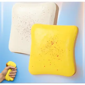 2Pcs Bread Butter Squishy, Sticky Butter Bread Squishy Fidget, Slow Rising Squishys for Adults Party Favor Gift(Yellow+White)