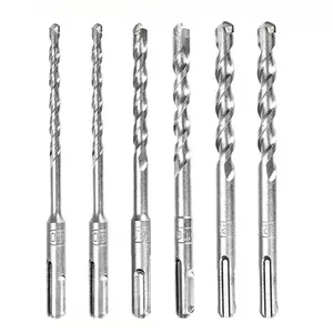 Carbide drill bit set, 150mm round and square shank impact drill bit set, fracture-resistant electric hammer, powerful tool for drilling holes in concrete and ceramic tiles, high-hardness and wear-resistant professional construction tool.