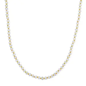 Opalite 60.00 ctw Rondelle Beaded Necklace in Goldtone 18-20 Inches Christmas Gifts