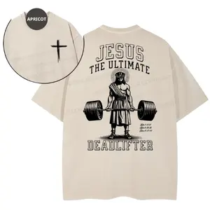 Jesus The Ultimate Deadlifter Gym Shirt, Christian Fitness Design With Bible Verses, Weightlifting Faith Graphic Tee, Crew Neck T-Shirt, Streetwear Short Sleeve Tshirt, Unisex Menswear Womenswear Top