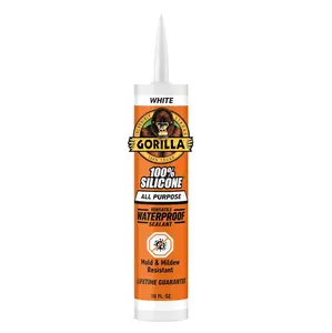 White Silicone Caulk Sealant 10oz – Waterproof Flexible Sealant, All Purpose Gap Filler for Kitchen Bathroom Window, Indoor Outdoor Use