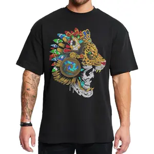 Aztec Warrior Art Print Unisex Hoodie Mexican Chicano Clothing Lowrider Style Oversized Graphic Tee Medium Heavy Sweatshirt for Men Women