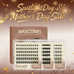 MAXCOMFI Glue-Free Pre-Cut Strips Eyelash, Makeup DIY Lashes Mini Portable Pack for Instant On-the-Go Touch-Ups, Compact for Busy Days & Weekend Getaways, Fits in Any Purse