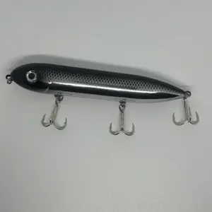 Defense Bait and Tackle 4.5 Inch Spook Topwater water lure: chrome/ black
