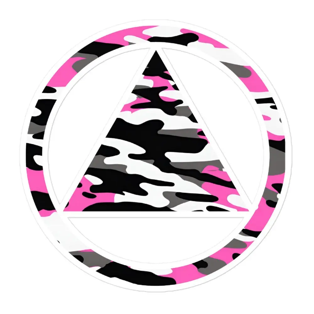 Sobriety Camo Pink Vinyl Sticker vinyl sticker