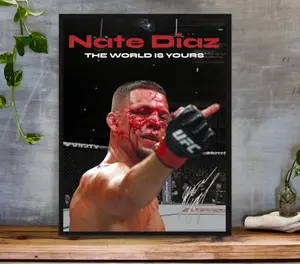 Nate Diaz Poster, UFC Poster, Fight, UFC Poster, Wall poster, Canvas Print, Wall Decor, Sports Poster, UFC300, Gift for him, Dorm Rom Decor