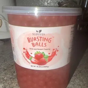 Syruvia Boba Pearls, Popping Bursting Boba, Tapioca Pearls For Bubble Tea (Strawberry, Passion Fruit, Blueberry, Pomegranate & Peach 2 lb, 1 Pack)