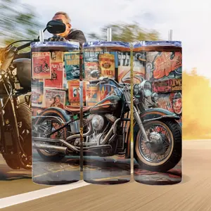 Gritty Urban Harley on a Skinny Tumbler 20  oz cups
