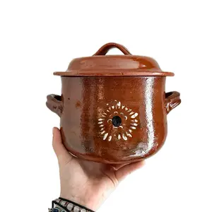 Olla Frijolera De Barro Pot 500mL Cookware Clay Mexican Smooth Rustic Traditional Classic