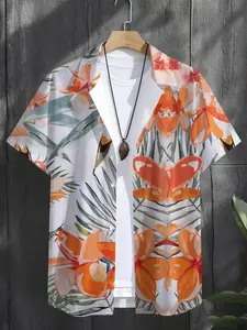 Men's Hawaiian Style Short Sleeve Shirt, Lightweight Breathable Fabric, Loose Fit, Perfect for Beach Vacation, Spring Summer Essential
