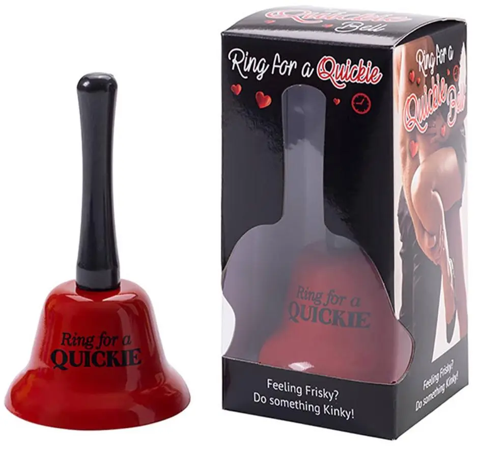 “Ring For Service” Funny Desk Bell – Novelty Metal Hand Bell - Funny Gag Gift