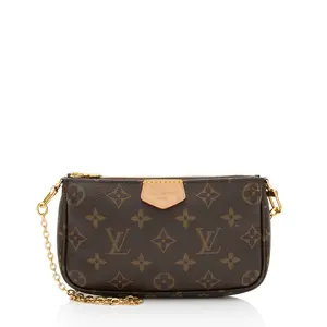 Pre-owned Louis Vuitton Leather Clutches & Wristlets Monogram Canvas Multi Pochette Mini Pouch
