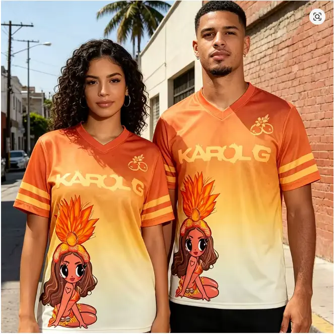 Women Men Clothing Karol Viajando Por El Mundo World Tour 2026 Jersey V-neck Short Sleeve Summer T-shirt Design Print Tshirts