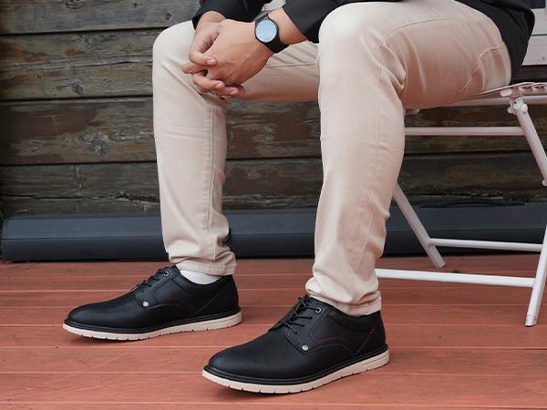 Hawkwell Men's Plus Size Casual Oxfords Shoes Comfortable Business Dress Sneakers