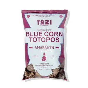 Tozi Blue Corn and Amaranth Tortilla Chips, Savory Snack
