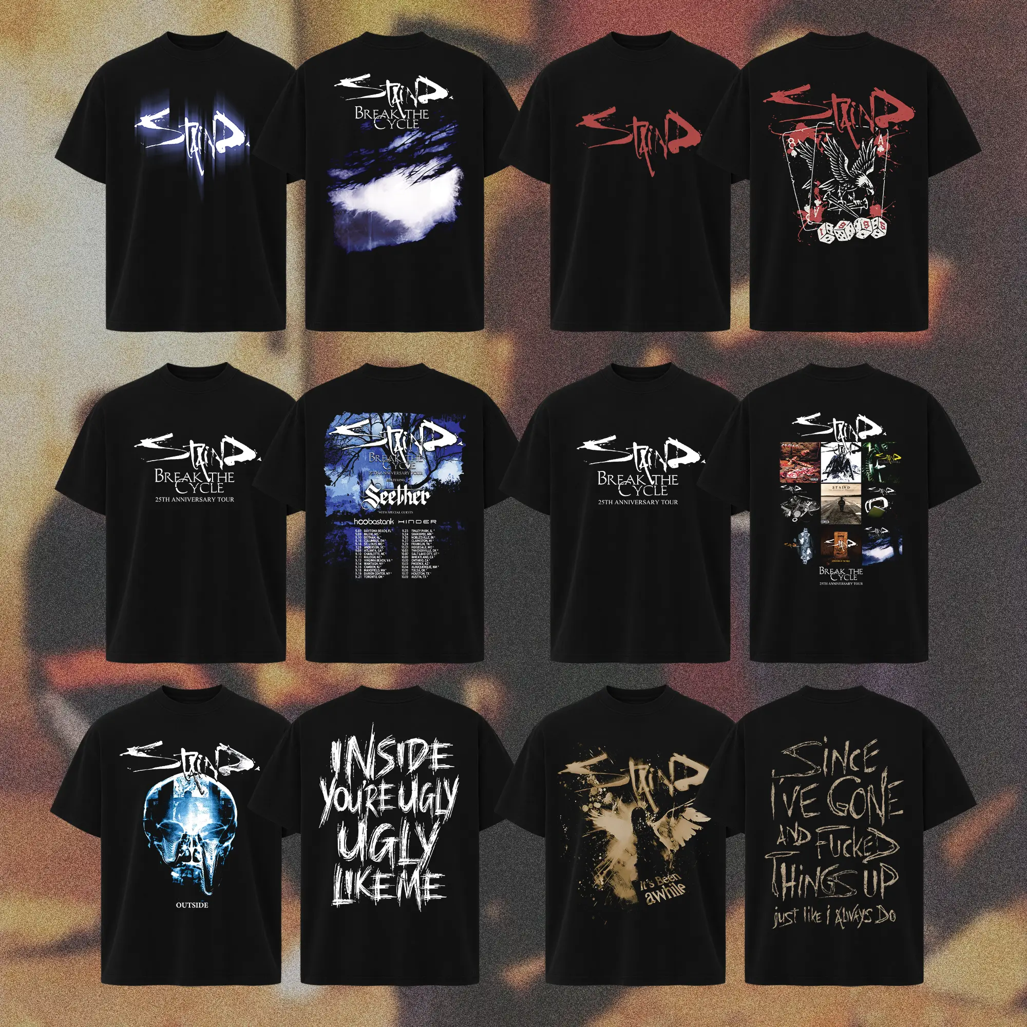 [COLLECTION] Staind Graphic T-Shirt Collection, Vintage Rock Band Tees, Post-Grunge, Alternative Metal & Dad Rock Double-Sided Shirts, Graphic Tops for Men & Women, Gift for Music Lovers