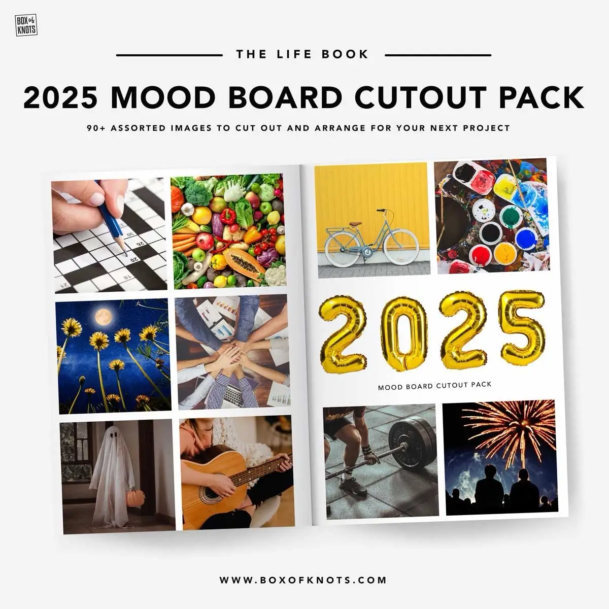 2025 Mood Board Collage Pack | Sticker Collage Cutout Sheets | Matte Decorative Junk Journaling Decor