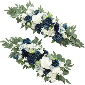 Blue Artificial Flower Set, Desktop Wedding Home Festival Decoration, Elegant Bouquet, Perfect for Any Occasion