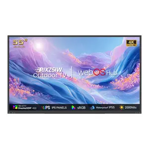 MWE 55" Outdoor TV, Weatherproof Television, All-Weather Smart TV, 2000Nit Ultra-Bright 4K UHD, Voice Control, WebOS System, Perfect for Backyard, Poolside, Deck, RV & Outdoor Parties