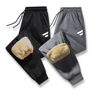Men's winter thermal fleece pants, winter casual long pants with printed designs, suitable for outdoor activities and everyday wear, a must-have item for winter