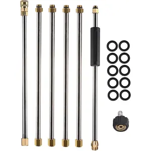 Tool Daily 90 Inch Power Washer Lance Extension Wand, 1/4 Inch Quick Connect, M22, 4000 PSI