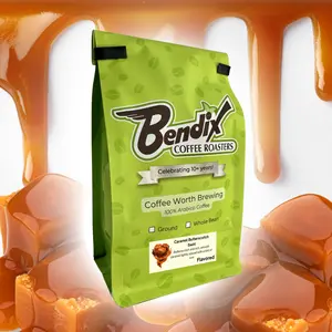 Bendix Coffee Roasters Caramel Butterscotch Flavored Coffee Roast - Rich Flavor Profile with Creamy Caramel & Rum Spice - USA Grown 100% Arabica Beans