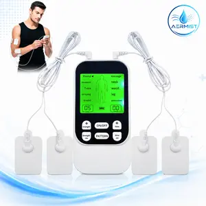 Dual Channel TENS EMS Muscle Stimulator Massage Device - 10 Modes, 30 Intensity Levels, 4 Electrode Pads (4 Pieces), Compact Rechargeable for Back, Neck Pain Relief, Massage Device (4 Pieces).