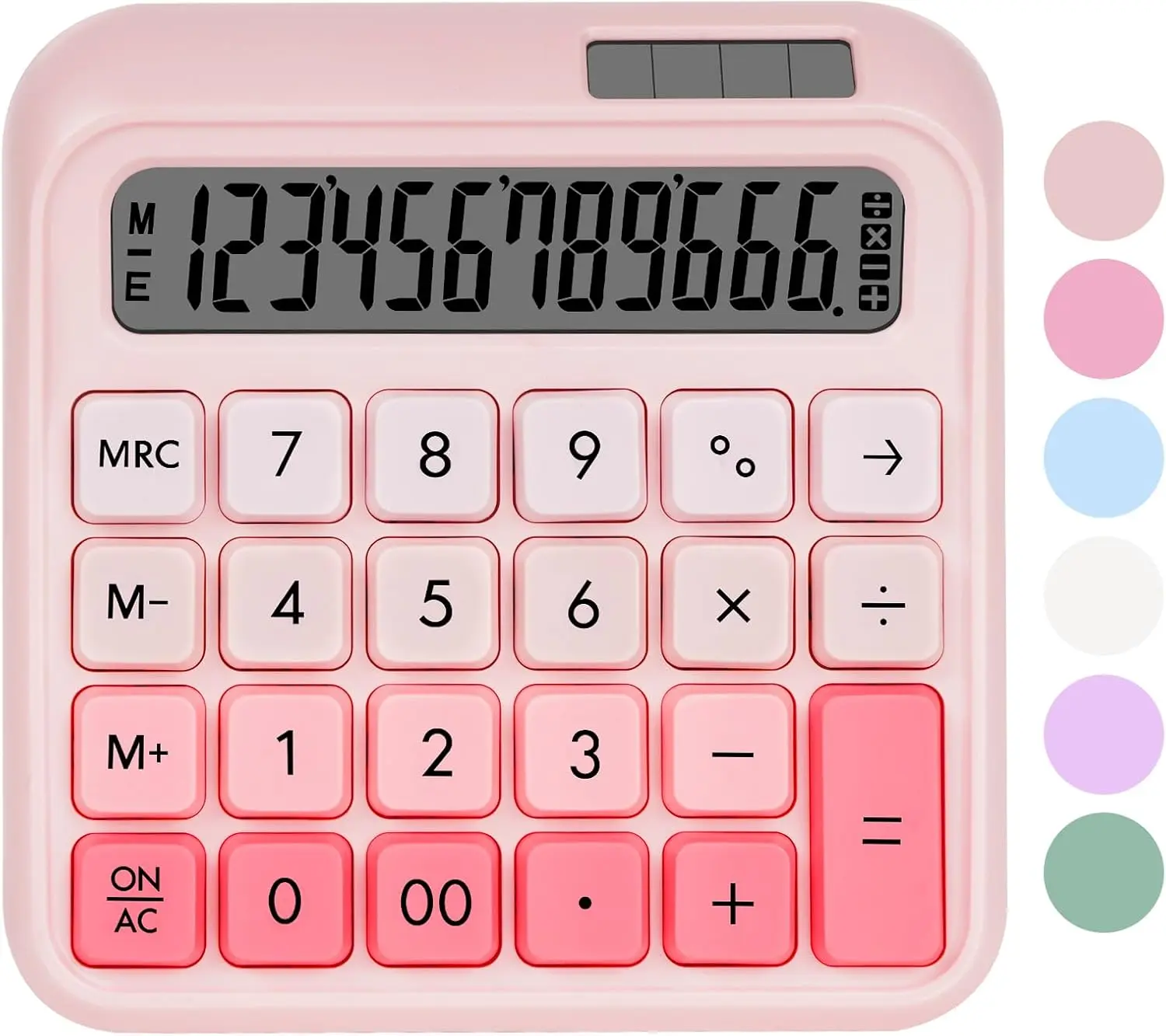 Cute big Mechanical Switch Calculator, Desktop Calculators, Pink Calculators Big Buttons, 12-Digits Large LCD Display, Solar & Battery Dual Power, Desk Calculator for Office Home School Basic Business HUTUDD HUTUDD