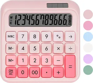 Cute big Mechanical Switch Calculator, Desktop Calculators, Pink Calculators Big Buttons, 12-Digits Large LCD Display, Solar & Battery Dual Power, Desk Calculator for Office Home School Basic Business HUTUDD HUTUDD