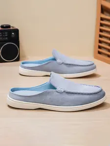 Men’s Backless Loafer Mules - Comfortable Slip-On Closed-Toe Half Slippers, Lightweight Casual Mule Shoes for Men, Non-Slip Sole for Indoor, Outdoor, Driving, Office & Daily Wear