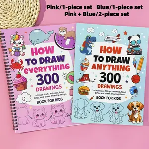 Cute Animal & Food Drawing Tutorial Notebook, Doodle Books, Spiral Bound Sketchbook with Cute Patterns, Perfect for Beginners Learning Illustrations!
