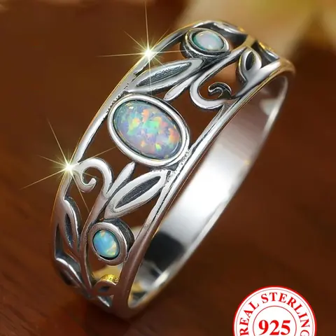 925 Sterling Silver, Unique Rings for Women, Beautiful Rings, Vintage Embossed Ring, Elegant Everyday Ring, Elegant Fashion Rings, Fashion Jewelry Accessories for Women & Men, Trendy All-match & Exquisite Jewelry for Birthday Gift