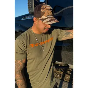 Olive Green & Orange Logo Tee