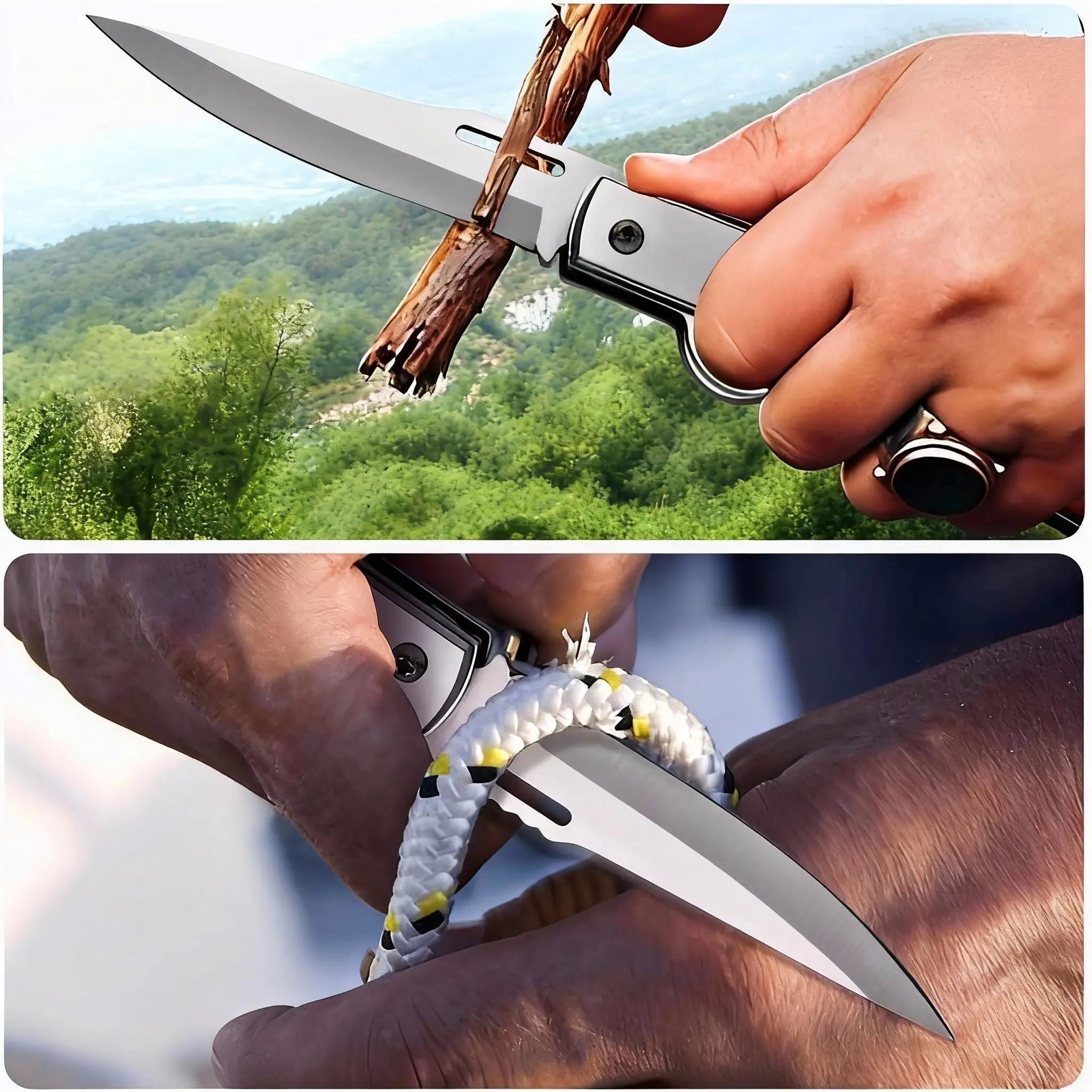 AAA-Flipper Pocket Knife with Flashlight, Portable Folding Knife, Indoor and Outdoor Activities Mens Gift-Ideal for Hiking, Fishing, Emergency, EDC Tool Knife Camping Survival Gear Survival Supplies Well Designed Blades,souvenir, knife syvi oknife set