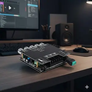 50W+100W 2.1CH Bluetooth Amp Board Kit with Bass Treble Control, DIY Audio Speaker & Home Theater System Upgrade, High Power Audio Amplifier Module