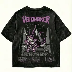 Acid Wash OSRS Inspired Gym Tee Voidwaker Graphic Shirt Dark Fantasy Workout Aesthetic Vintage Stone Washed T Shirt RuneScape Style Strength Training Pump Cover Hoodie Tank Top Alt Fitness