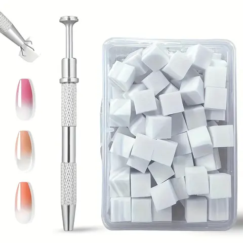 100-Piece Gradient Color Nail Art Kit Complete, Manicure, Nail Care, Soft Sponge, Professional Brushes, Handle, Grip Pencils, No Odor DIY Acrylic Nails Tools, Nail Art Accessories, Set, Nail Tools Kits, Nail Tech Supplies