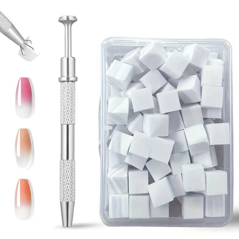 100-Piece Gradient Color Nail Art Kit Complete, Manicure, Nail Care, Soft Sponge, Professional Brushes, Handle, Grip Pencils, No Odor DIY Acrylic Nails Tools, Nail Art Accessories, Set, Nail Tools Kits, Nail Tech Supplies