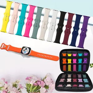 15 sports watch straps with storage boxes, compatible with Apple straps 44mm, 45mm, 46mm, 49mm, 42mm, 41mm, 38mm for women and men.The soft silicone straps are suitable for iWatch series 10 9 8 7 6 SE 5 4 3 2 1 Super