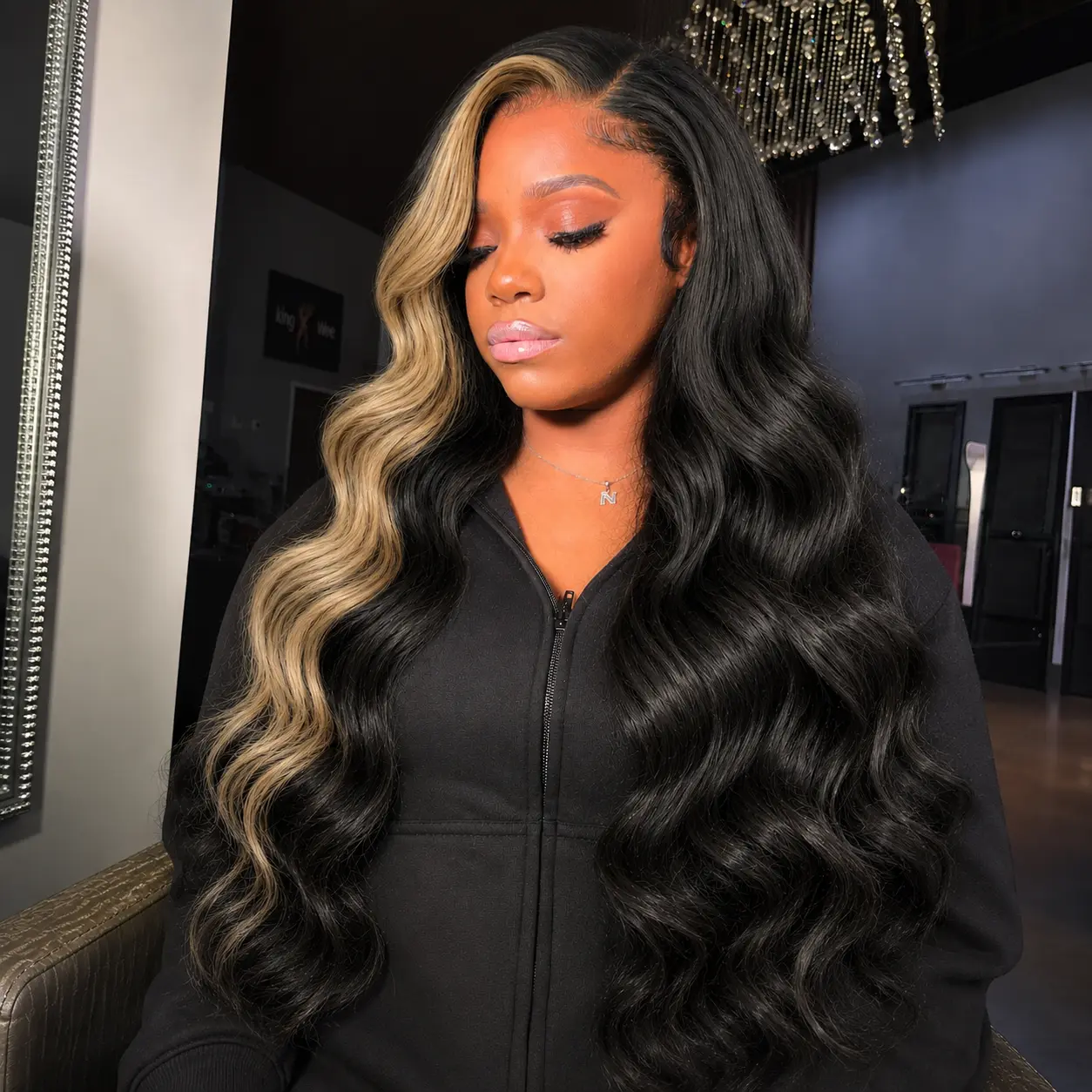 13x6 HD Lace Wear and Go Anti-slip & Anti-tangle Glueless Lace Frontal Wigs Heat-resistant Fiber Pre Plucked Pre Cut Wear And Go 200 Density Body Wave Natural Hairline #28inch Beginner Friendly Synthetic Long tiktokshopspringglowup