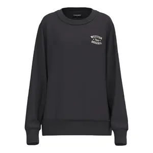 Hooey Ladies Stallion Crew Star Logo Black Graphic Pullover HH1326BK