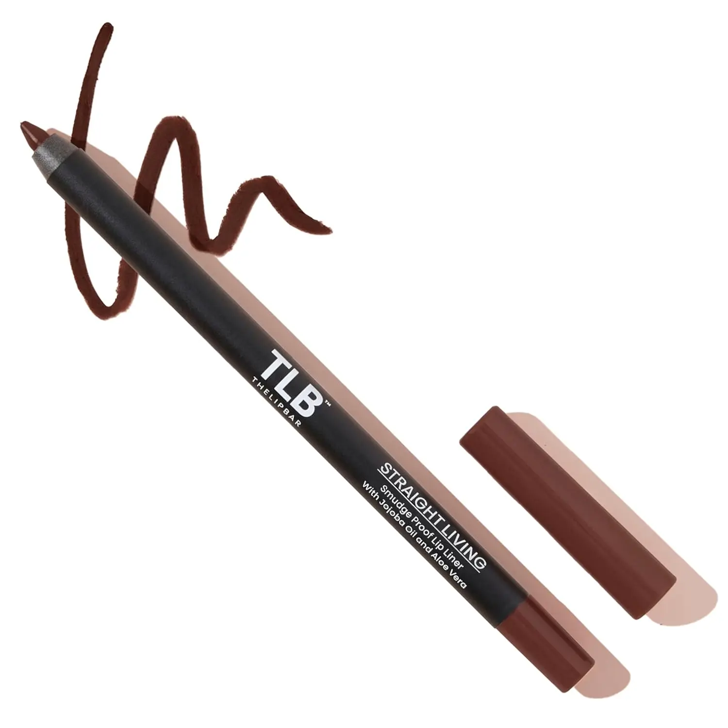The Lip Bar - Lip Liner, Straight Living (Deep Brown) - High Pigment & Super Creamy - Smudge Proof & Water Resistant - Jojoba Oil, Aloe Vera, Coconut Oil, & Vitamin E - Vegan & Cruelty Free - .042 oz, Lip Care, Sharpener