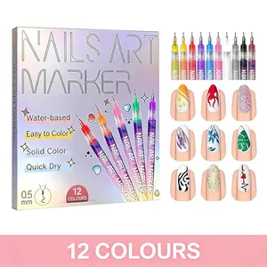 Holiday-Christmas gift Cutics Doodle Pen for DIY Nail Art Drying Quickly Acrylic Painting and 3D Dot Embroidery mma acrylic nail - On Nails Quick Drying Dot Stitching Nail Art Pen for Home and Salon DIY, Nails Care Cutics Manicure Polish Cosmetic