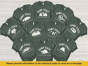 Matching Camp Staff Shirts - Retro Style Summer Camp TShirts - Group Campground Tees That Match - Family Camping Tees - Friends Camping Trip