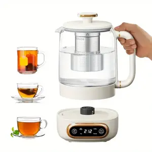 Electric Tea Kettle 11 Temperature Control 4 Presets Glass Kettle with Removable Infuser 0.8L Fruit Tea Kettle for Coffee Formula Tea Maker 8H Keep Warm Boil-dry Protect Beige cos origlass boil dry protection Heater Kitchen Appliances