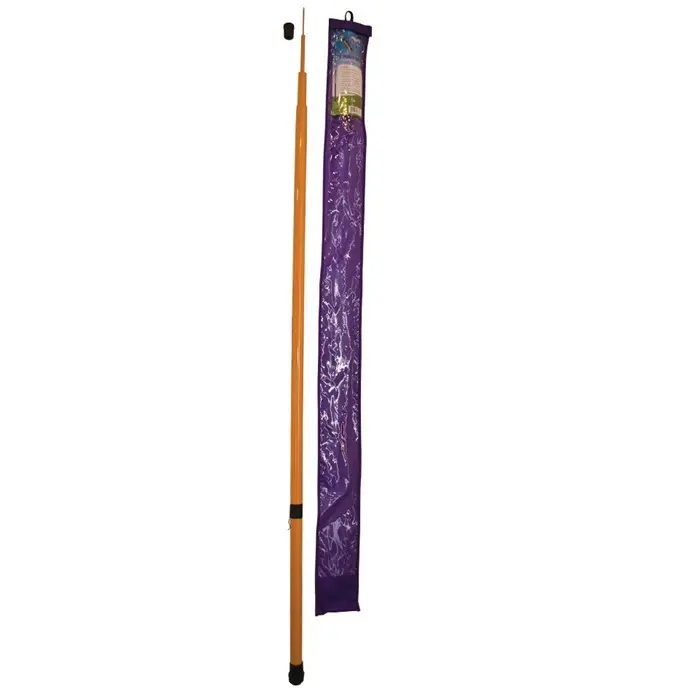 In the Breeze Flexible Telescoping Pole Lightweight Fiberglass Construction with Eyelet Tip & Banner Clip Easy Assembly for Outdoor Decor 45" Collapsed Height