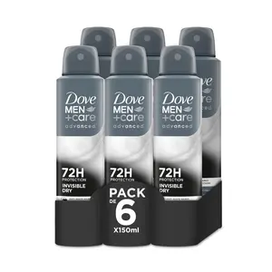 Dove Men+Care Advanced Invisible Dry Antiperspirant Spray 150 mL (6 Pack)