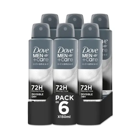 Dove Men+Care Advanced Invisible Dry Antiperspirant Spray 150 mL (6 Pack)