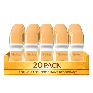 Timeless Roll-On Anti-Perspirant Deodorant for Men & Women Pack of 20 (2.6 fl oz / 75ml Each) | 24-Hour Odor Protection | Cardamom, Jasmine & Patchouli