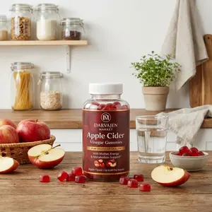 Apple Cider Vinegar Gummies by Darvajen Market Energy & Metabolism Boost Vegan, Apple Flavor, 60 Count